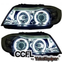 2 Phares avant BMW Serie 3 E90 E91 Angel Eyes CCFL 05-08 - Chrome