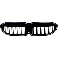 Calandre avant look M double barre avec LED pour BMW Série 3 G20 / G28 / G80 19-22 - Noir brillant