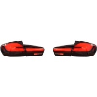 2 Feux arrière LED dynamiques BMW Série 5 F11 Touring 10-17 - Rouge / Noir