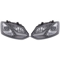 2 Phares avant VW Polo 6R 6C 09-17 H7 D2H - LED chrome - noir