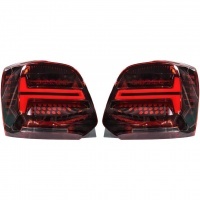 2 Feux arriere VW Polo 6R 6C dynamiques - fullLED look lazer - Rouge Cerise