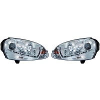 2 Phares avant VW GOLF 5 Devil Eyes LED - Chrome