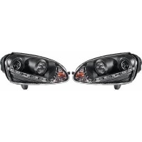 2 Phares avant VW GOLF 5 Devil Eyes LED - Noir
