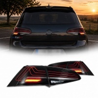 2 Feux arriere dynamiques VW Golf 7 - look laser - Noir fume