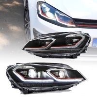 2 Phares avant VW Golf 7 12-17 - FullLED - look GTI - Noir - Dynamiques