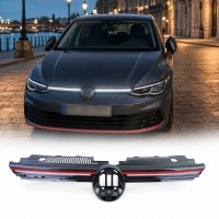 Grille calandre VW Golf 8 (VIII) 20-23 - look GTI avec LED - Noir brillant