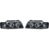 2 Phares avant VW Passat B5 (3B) Angel Eyes LED- 96-00 - Noir