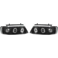2 Phares avant VW Passat B5 (3B) Angel Eyes LED- 96-00 - Noir