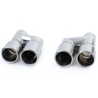 2 Embouts d’échappement double sortie inox 76 mm polis look Sport pour Audi A4 B8 / A5 B8 / A6 C7 / Q5 8R