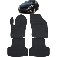 Lot de 4 tapis de sol caoutchouc pour Peugeot 208 12-19
