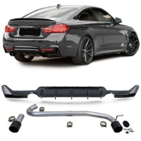 Diffuseur Echappement arriere BMW serie 4 F32 F33 F36 double sortie - noir brillant