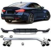 Diffuseur Echappement arriere BMW serie 4 F32 F33 F36 double sortie - Chrome