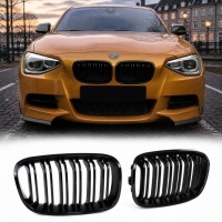 Grilles calandre BMW Serie 1 F20 F21 11-15 look M - Noir Brillant