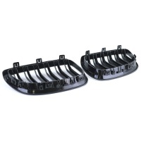 Grilles calandre BMW Serie 3 E92 E93 05-10 - look M - Noir brillant