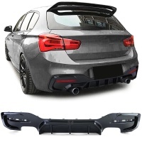 Diffuseur arriere BMW serie 1 F20 F21 phase 2 LCI double sortie - brillant