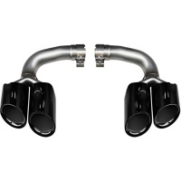 4 Sorties d’échappement sport noir chrome pour Porsche Cayenne 9YA 18-