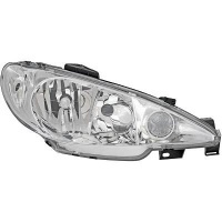 Phare droit passager Peugeot 206 03-06 - H7 - Chrome