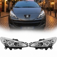 2 Phares avant Peugeot 207 Angel Eyes - Chrome