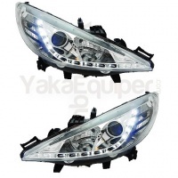 2 Phares avant Peugeot 207 Devil Eyes LED r87 - Chrome