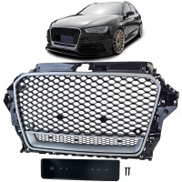 Grille calandre Audi A3 8V 12-16 - look RS3 quattro - Noir Gris - PDC