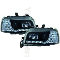 2 Phares avant Renault Clio 1 91-98 Devil Eyes LED - Noir