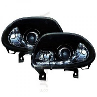 2 Phares avant Renault Clio 2 98-01 Devil Eyes LED - Noir