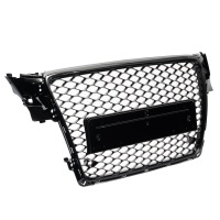 Grille calandre Audi A4 B8 08-11 - noir brillant laque - look RS4
