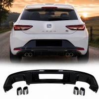 Diffuseur Seat Leon 3 5F 17-20 -  look Cupra - Noir brillant