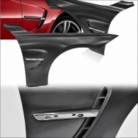 2 Ailes avant look M3 avec prises d’air chromées pour BMW Série 3 F30 / F31 11-18