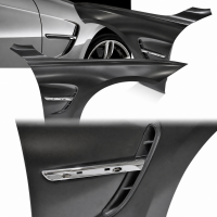 2 Ailes avant look M4 avec prises d’air chromées pour BMW Série 4 F32 / F33 / F36 13-20