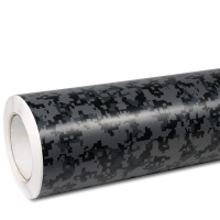 Film covering Stickerbomb camouflage pixel gris foncé 152 cm anti-bulles vendu au mètre