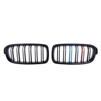 Grilles calandre BMW Serie 3 F30 F31 11-18 look couleur M - Noir Brillant