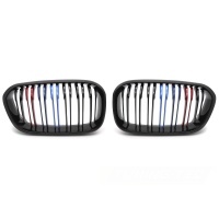 Grilles calandres BMW Serie 1 F20 F21 LCI 15-18 look couleur M - Noir Brillant