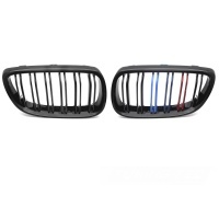 Grilles calandre BMW Serie 3 E92 E93 07-10 - look couleur M - Noir brillant