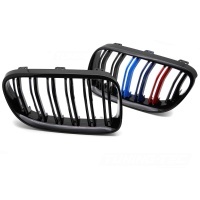 Grilles calandre BMW Serie 3 E92 E93 10-13 - look couleur M - Noir brillant