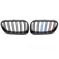 Grilles calandre BMW Serie 3 E92 E93 10-13 - look couleur M - Noir brillant