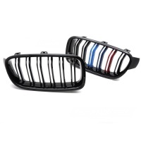 Grilles calandre BMW Serie 3 F30 F31 11-18 look couleur M - Noir Brillant