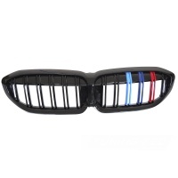 Grilles calandre BMW Serie 3 G20 G21 look couleur M3 - 18-22 - Noir Brillant