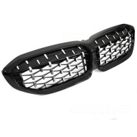 Grilles calandre BMW Serie 3 G20 G21 look diamant - 18-22 - Chrome Noir