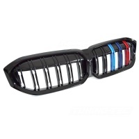 Grilles calandre BMW Serie 3 G20 G21 LCI look couleur M3 - 22-25 - Noir Brillant