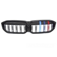Grilles calandre BMW Serie 3 G20 G21 LCI look couleur M3 - 22-25 - Noir Brillant
