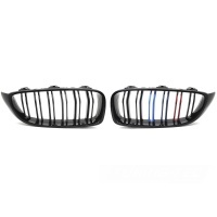 Grilles calandre BMW Serie 4 F32 F33 F36 13-20 look couleur M - Noir Brillant