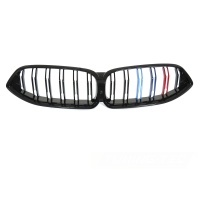 Grilles calandre BMW Serie 8 G14 G15 look M couleurs - 18-22 - Noir Brillant