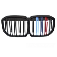 Grille calandre BMW Serie X7 G07 18-22 - look M couleurs - Noir Brillant