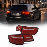 2 Feux arriere AUDI A3 Sportback fullLED Dynamique 03-08 look 8V - Rouge / Clair