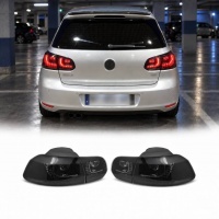 2 Feux arriere VW Golf 6 - fullLED dynamiques - look R20 - Noir teinte
