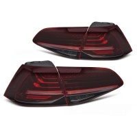 2 Feux arriere dynamiques VW Golf 7 - look laser - Rouge fume