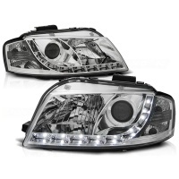 2 Phares avant Audi A3 8P Devil Eyes LED - Chrome