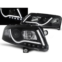 2 Phares avant AUDI A6 (4F) - LTI DRL R87 - Noir