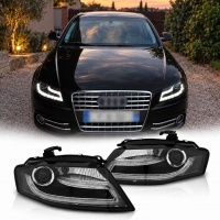 2 Phares avant AUDI A4 (B8) 07-11 - Devil Eyes - Noir